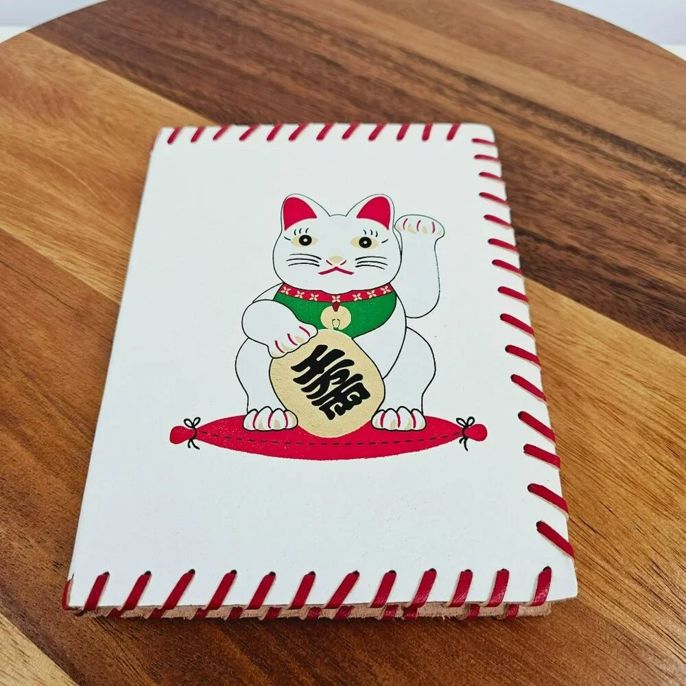 Earthbound Trading Maneki Neko Lucky Cat Journal Unused India Made Lined Pages